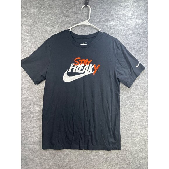 Nike Mens Dri-FIT Stay Freaky Mens Size Medium Black T-Shirt Swoosh Freak - Picture 1 of 6